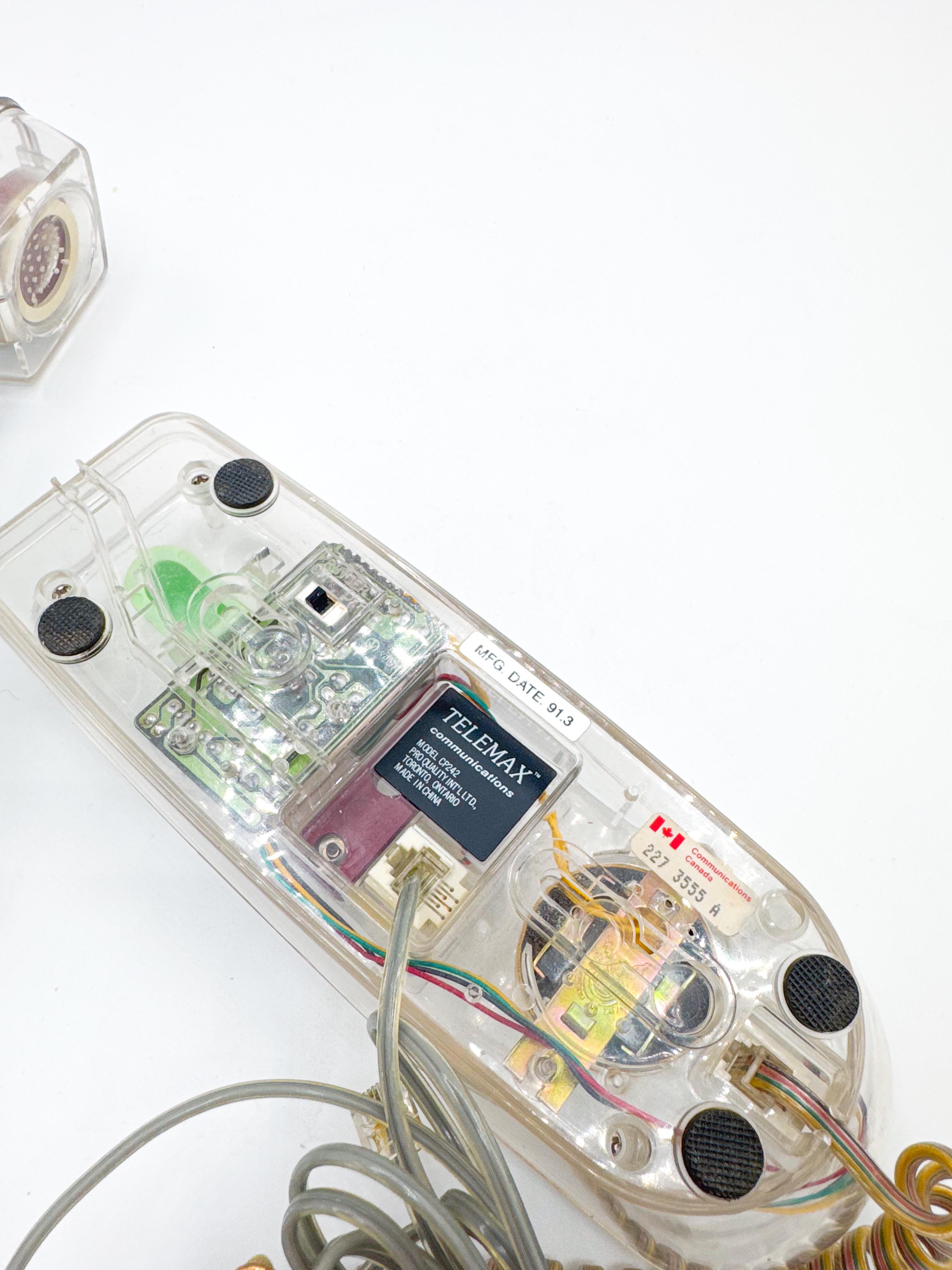 Vintage Clear Landline Phone with Visible Circuits – 90s Transparent Lucite 2