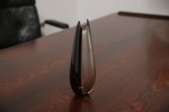 Vintage Clear & Lilac Decorative Glass Vase by Sirkku Kumela-Lehtonen, 1960s