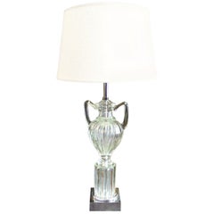 Vintage Clear Marbro Amphora Murano Table Lamp