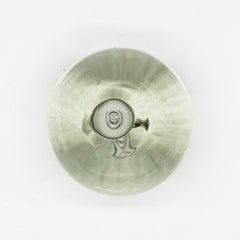 Vintage Clear Murano Glass Paperweight with Included Bubble, Desk Decorative