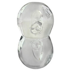 Vintage clear Murano Glass Sculpture/Paperweight, Ball with Included Bubbles