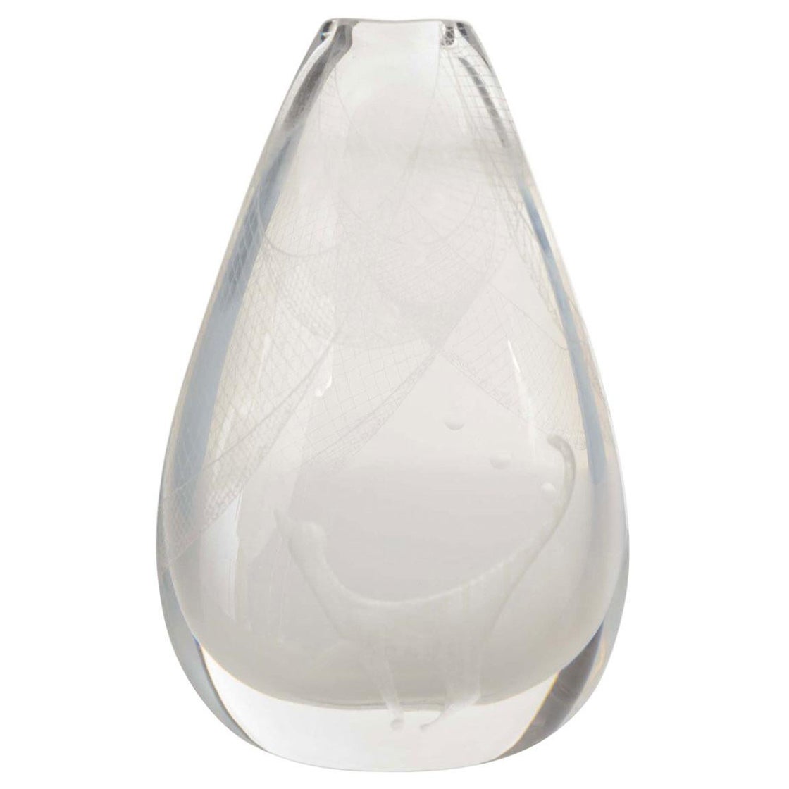 Vintage Clear Teardrop Shaped Glass Vase