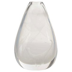 Vintage Clear Teardrop Shaped Glass Vase