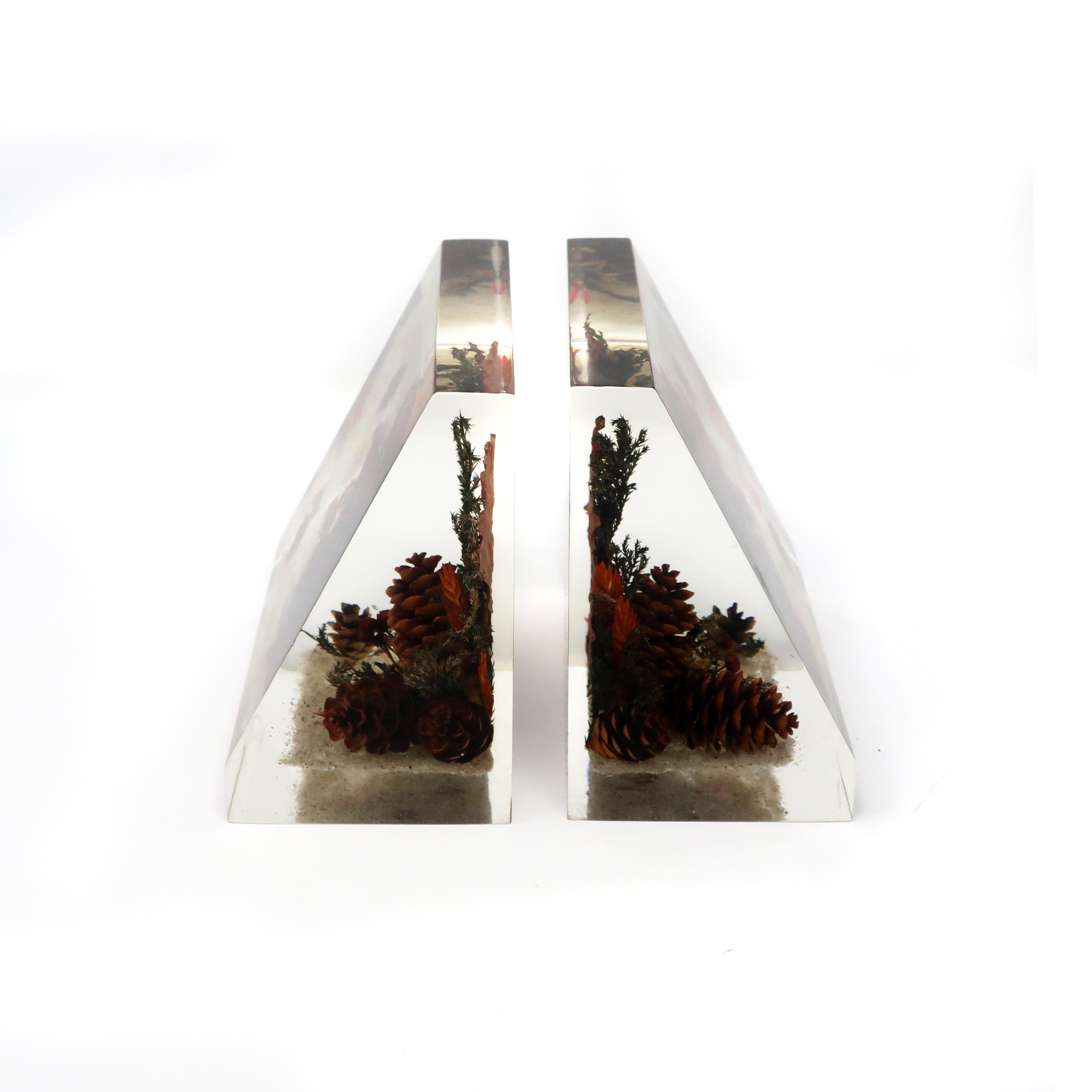 Vintage Clearfloat Lucite Bookends 2