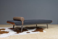 Vintage Cleopatra Daybed by Andre Cordemeyer in Charcoal Grey Linen, 1953