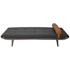 Vintage Cleopatra Daybed in Charcoal Grey Linen by Andre Cordemeyer, 1953