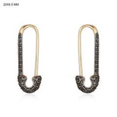 Vintage Clip 14K (or 18k upon request) Yellow Gold Hoops Diamond Earrings
