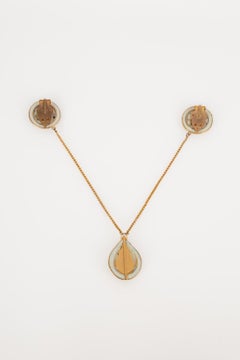 Vintage Clip Brooch with Glass Paste