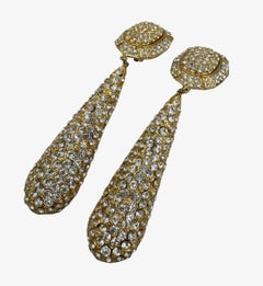 Vintage clip-on earrings with rhinestones
