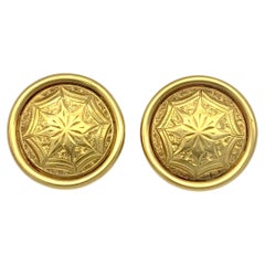 Vintage Clip-On Earrings with Stud 15 Karat Gold