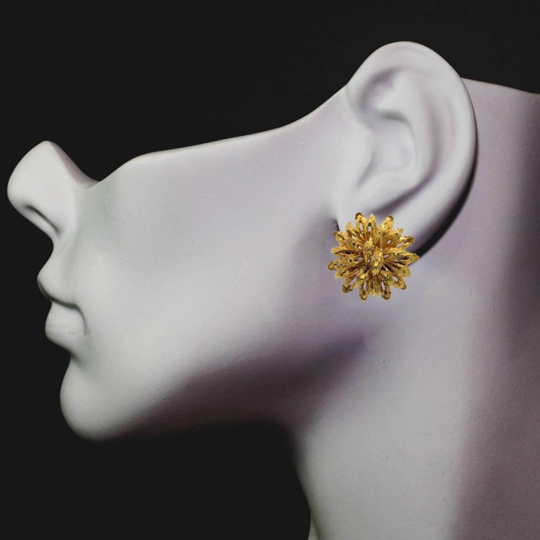 Vintage ClipOn Gold Earrings at 1stdibs