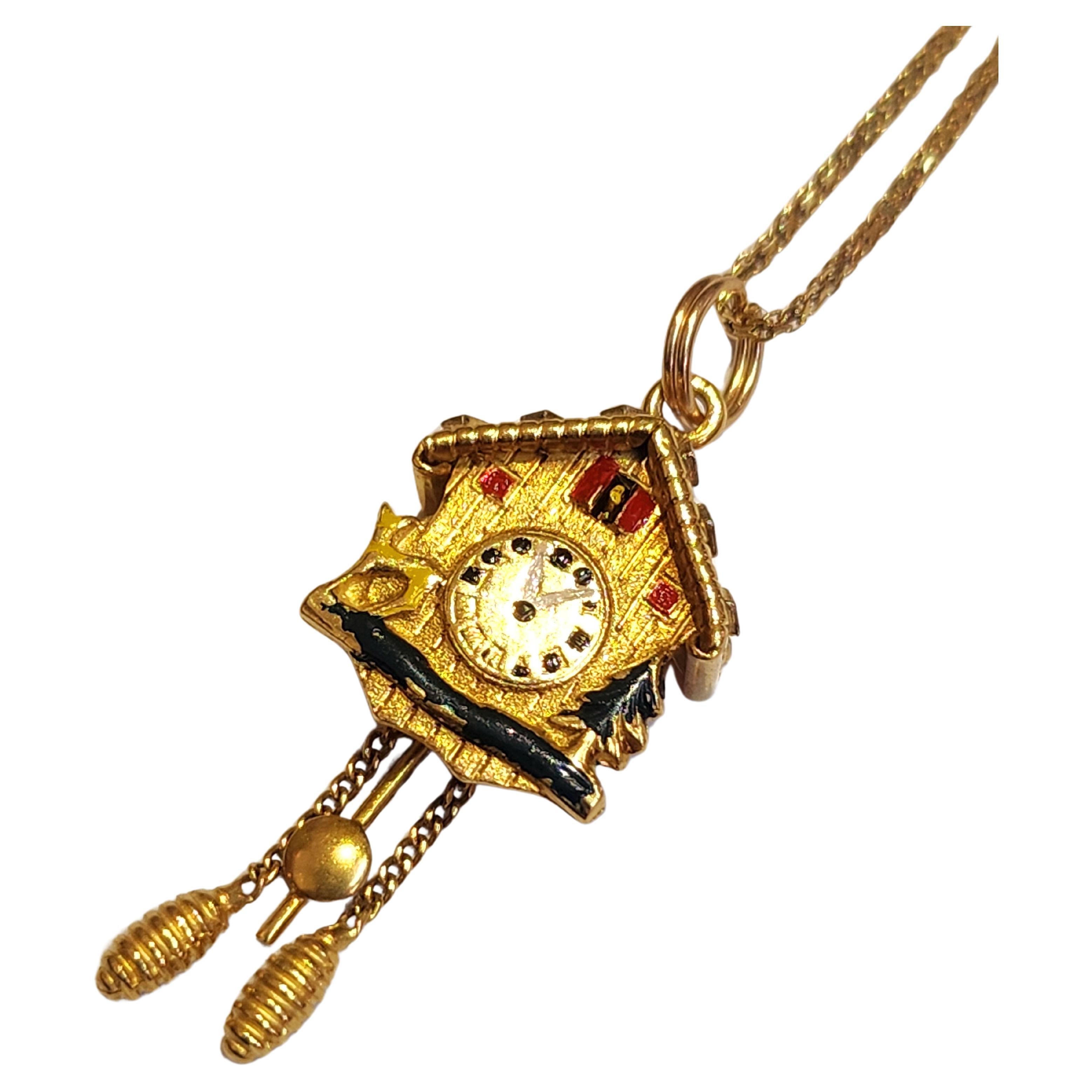Vintage clock necklace hot sale
