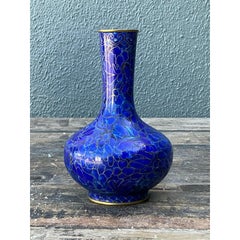 Vintage Cloisinee Blue Bud Vase