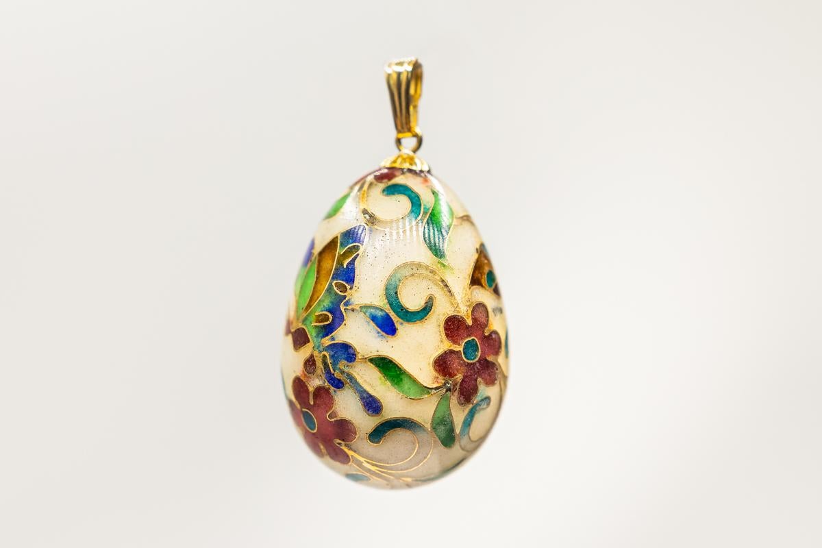 cloisonne egg pendant