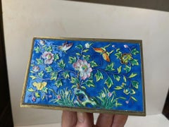 Vintage Cloisonné Enamel and Brass Box with Butterflies