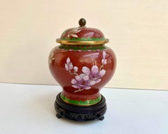 VIntage Cloisonné Ginger Jar With Lid, China, 1970