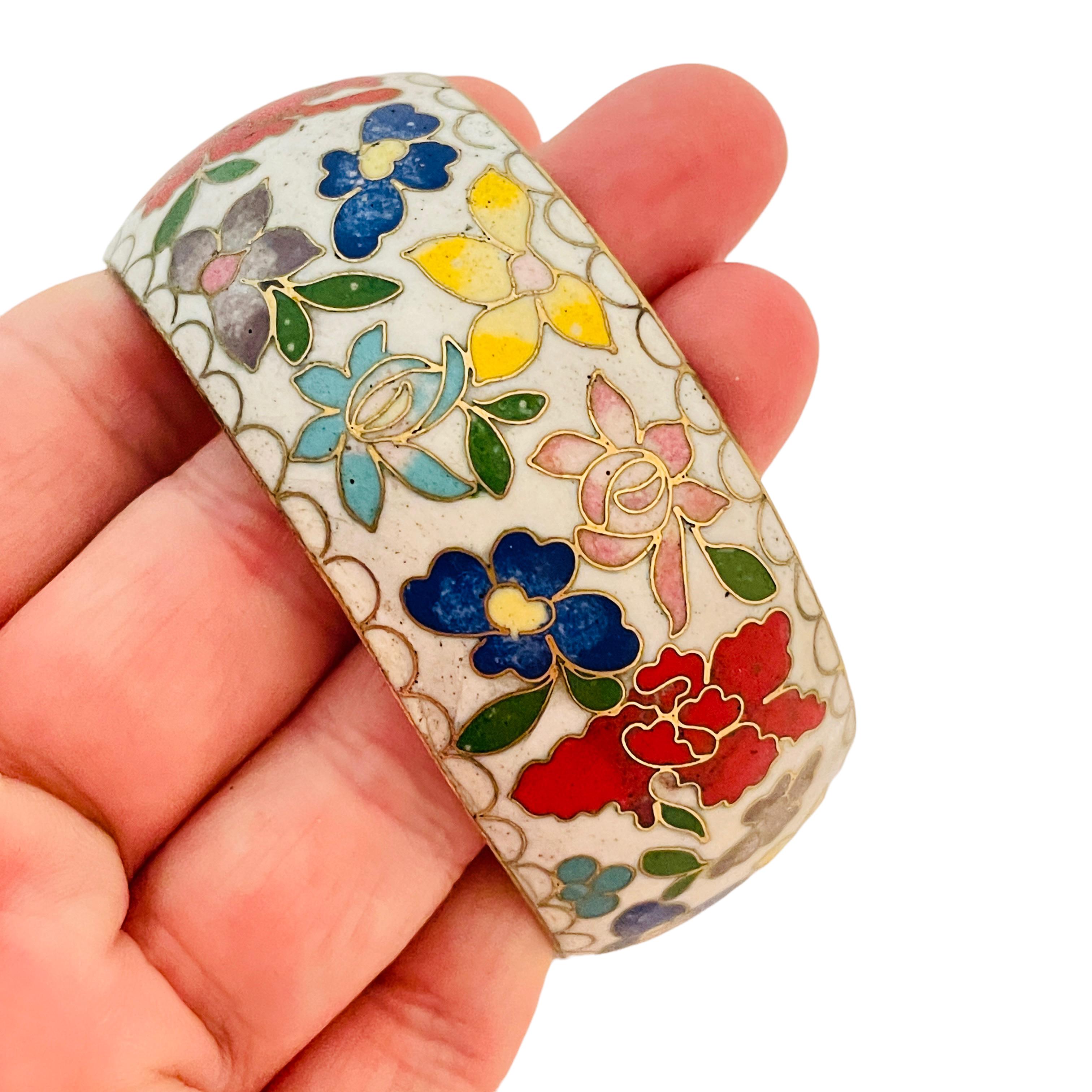 da uomo o donna Braccialetto largo cloisonné d'epoca con smalto colorato in vendita
