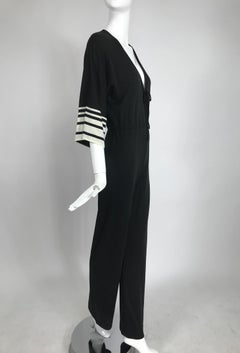 Vintage Clovis Ruffin Ruffinwear Black and White Jumpsuit 1970s