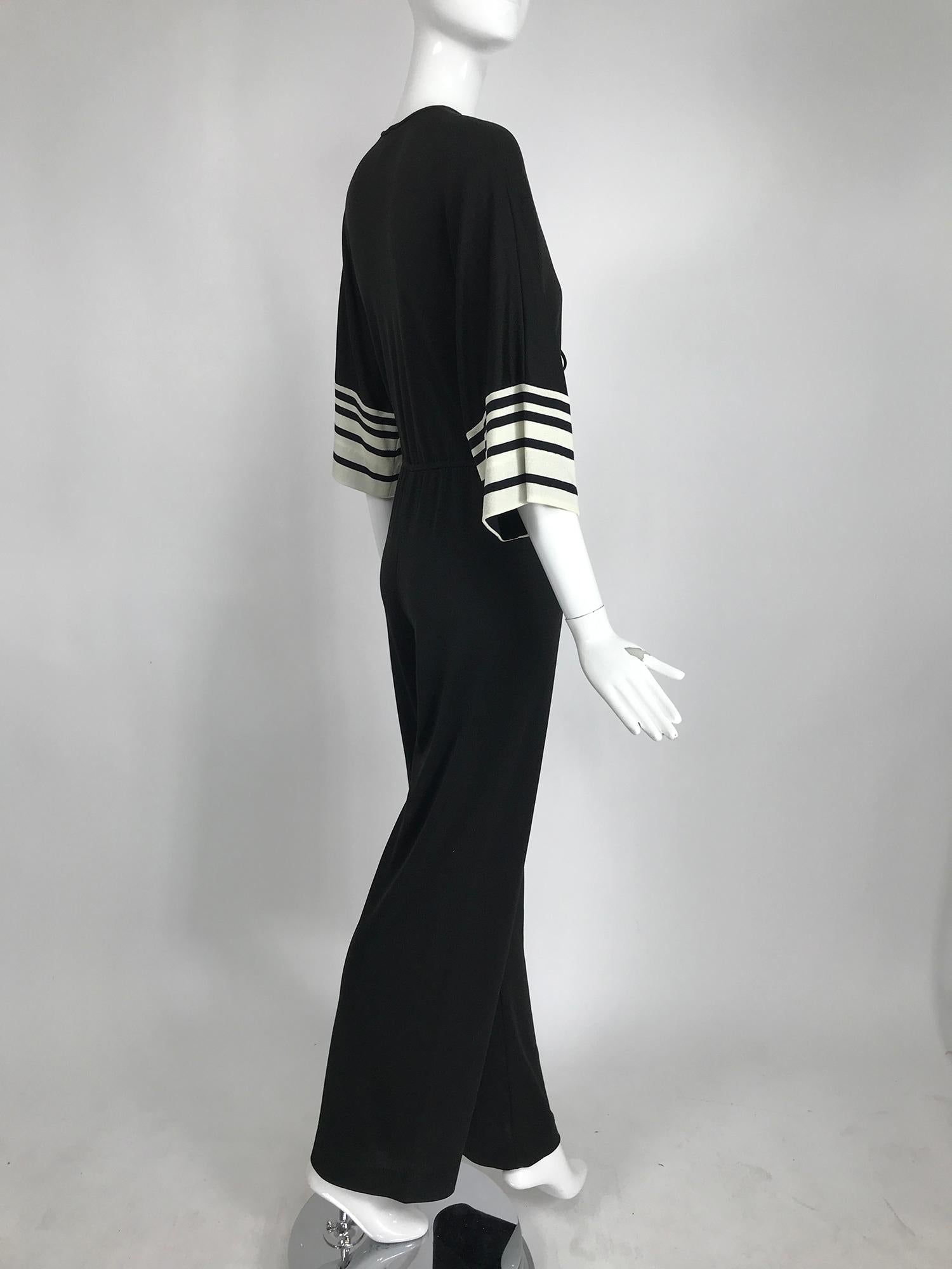 Vintage Clovis Ruffin Ruffinwear Black and White Jumpsuit 1970s In Good Condition In West Palm Beach, FL