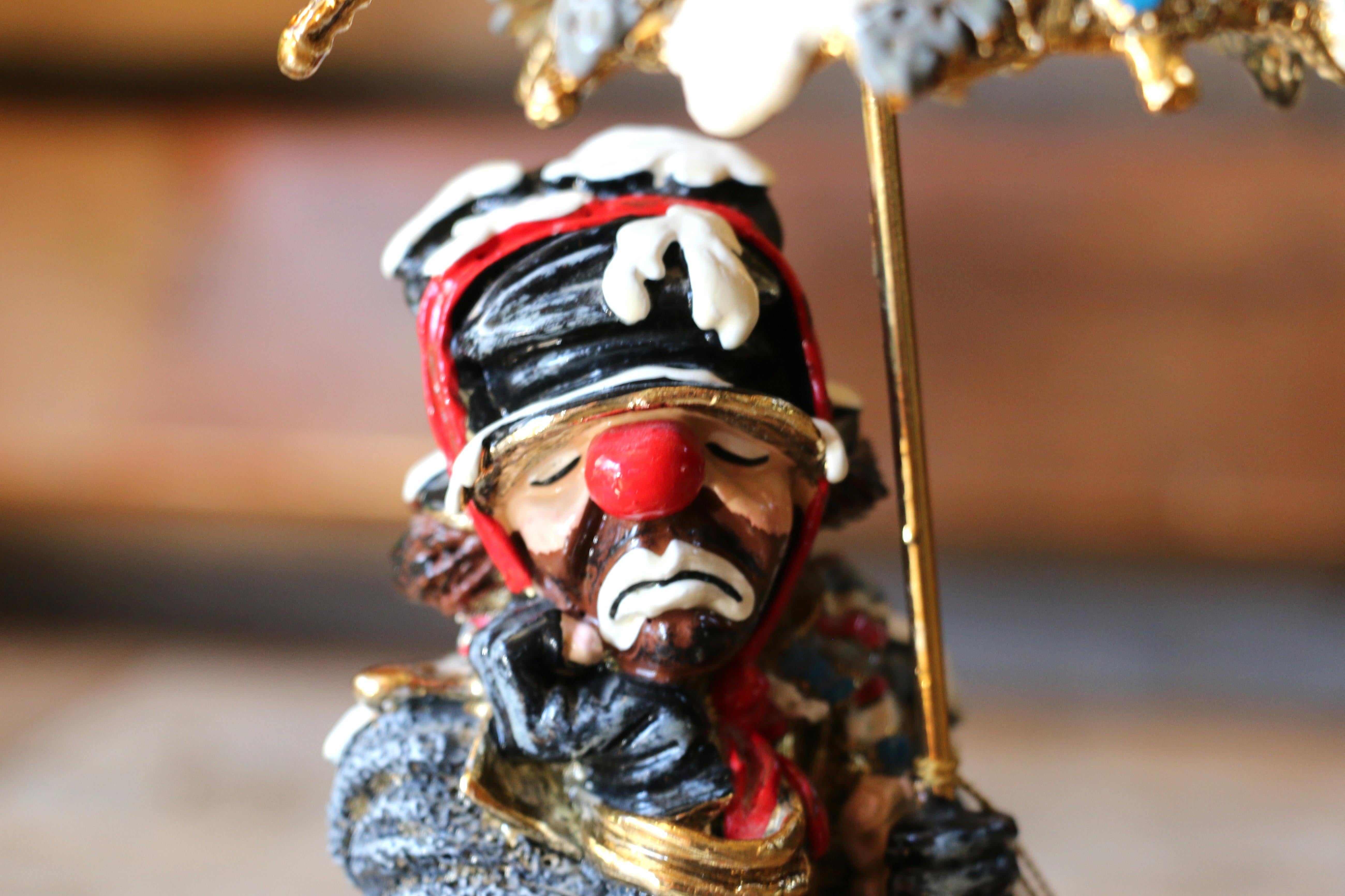 Figurina di clown vintage dell'artista Ron Lee 