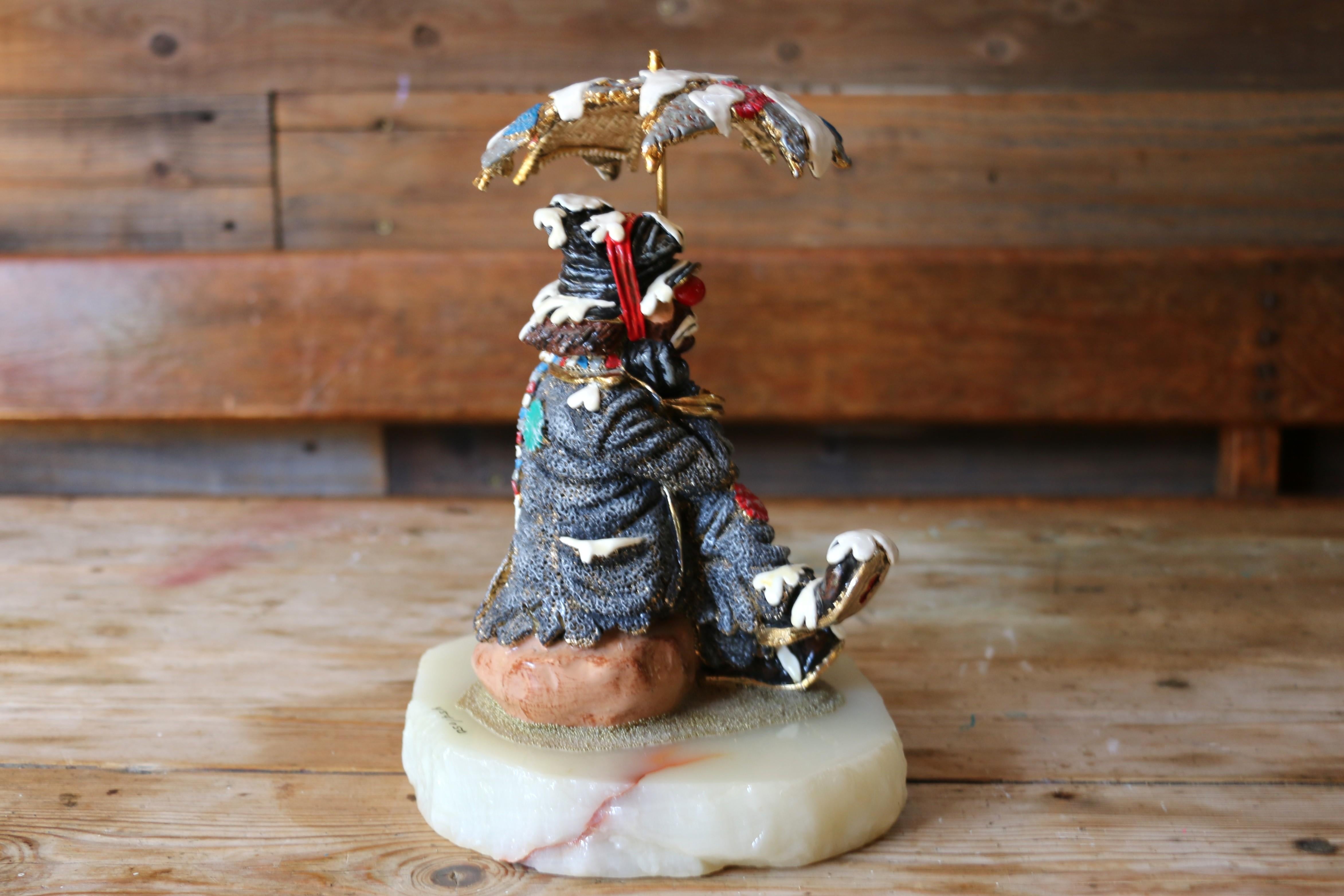 Figurina di clown vintage dell'artista Ron Lee 