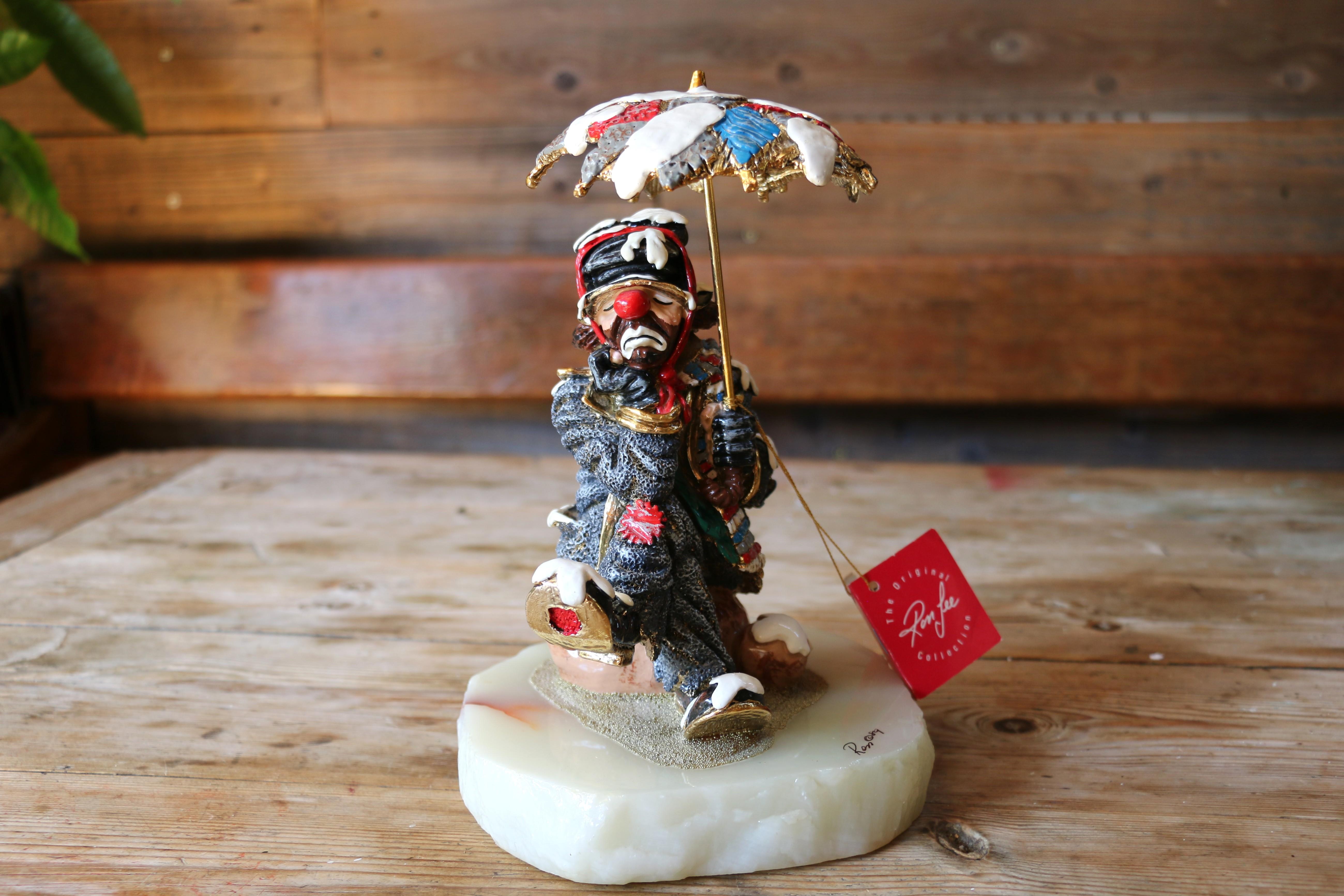 Figurina di clown vintage dell'artista Ron Lee 