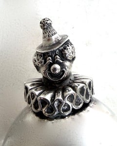 Vintage "Clown" Silver Plated Still Bank. Lunt Silver Co. Massachusetts Ca. 1965