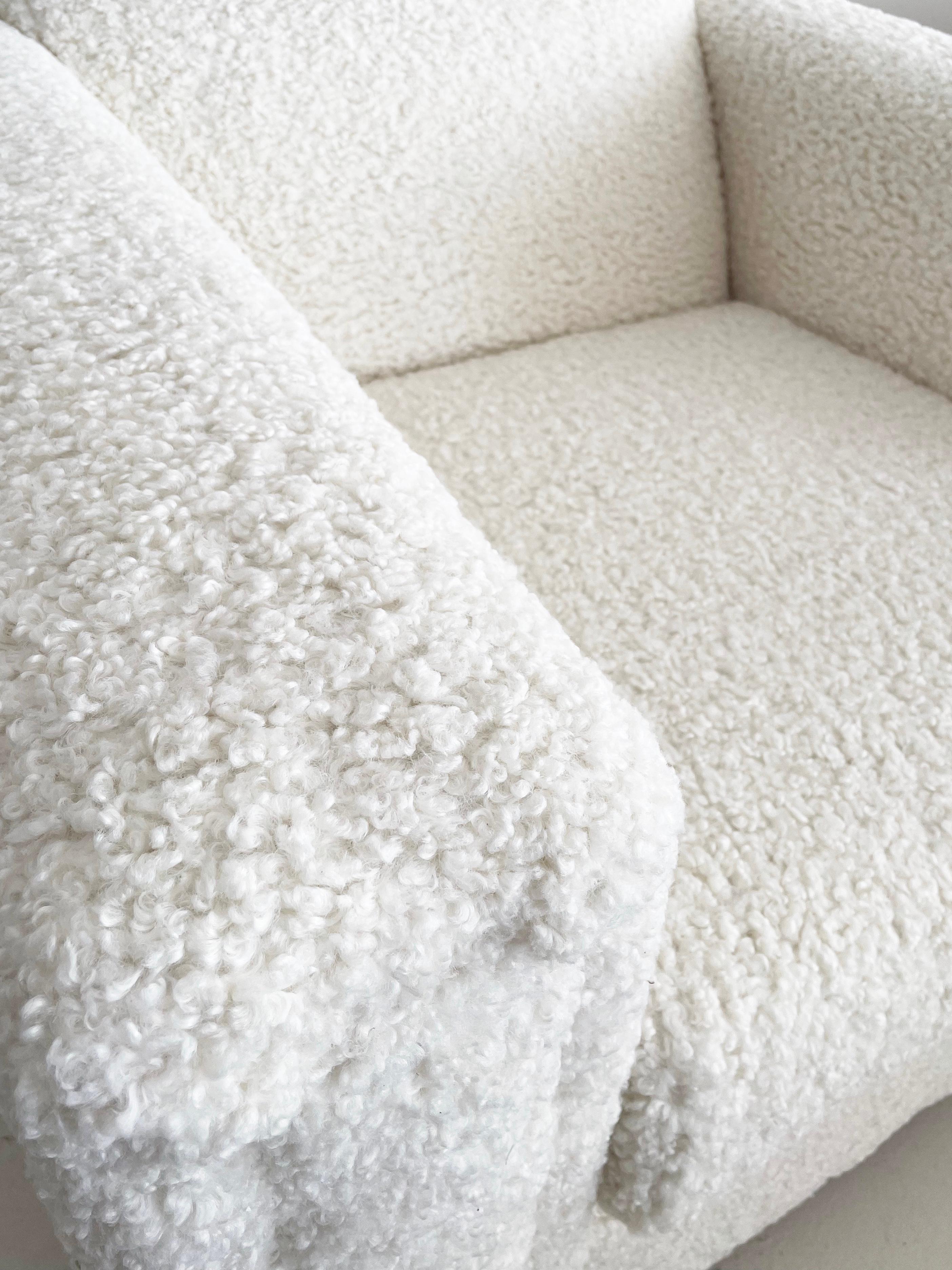 Vintage Club Chairs in Kravet Faux Sheepskin, Set of 2 3