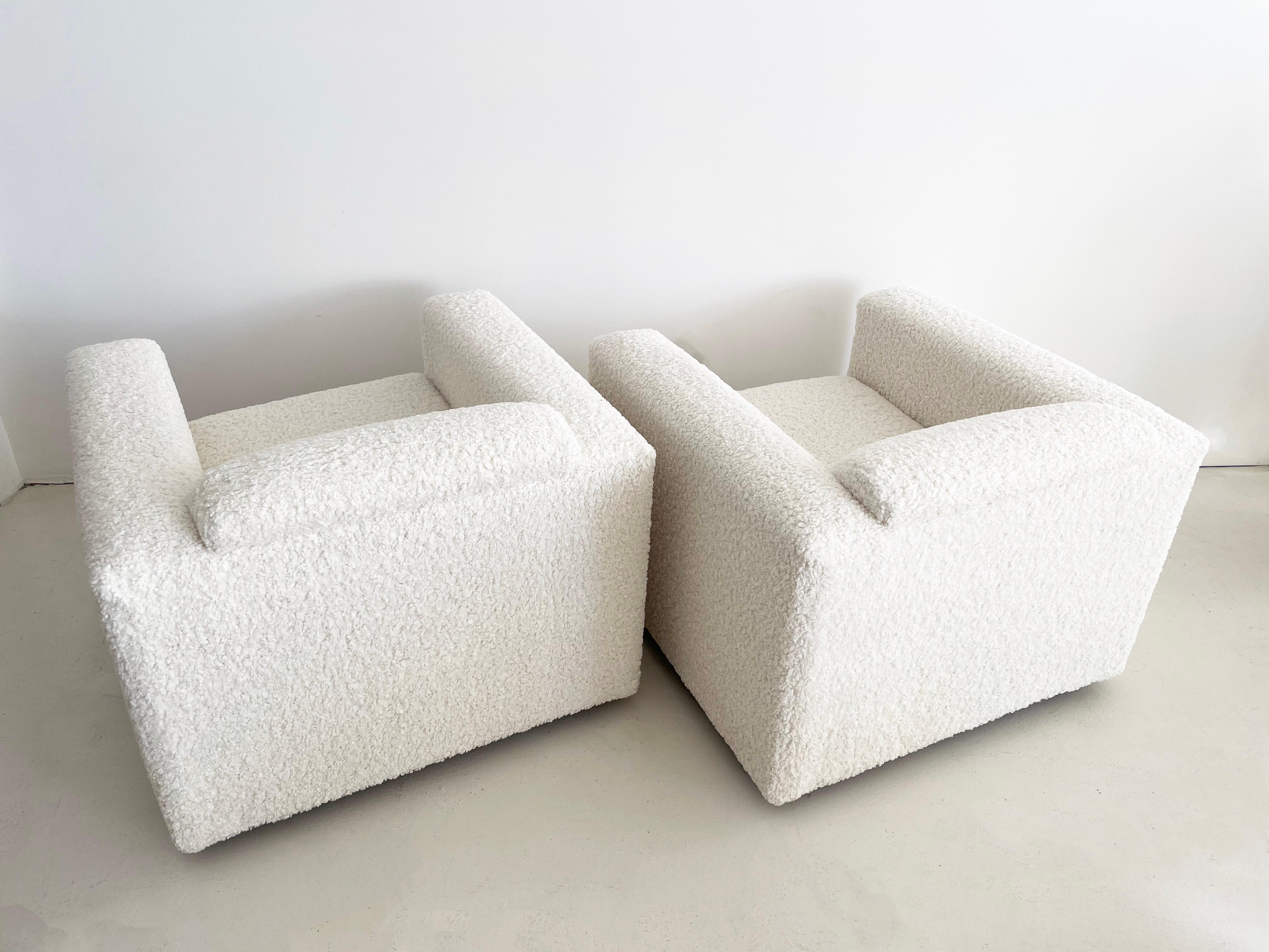 20th Century Vintage Club Chairs in Kravet Faux Sheepskin, Set of 2
