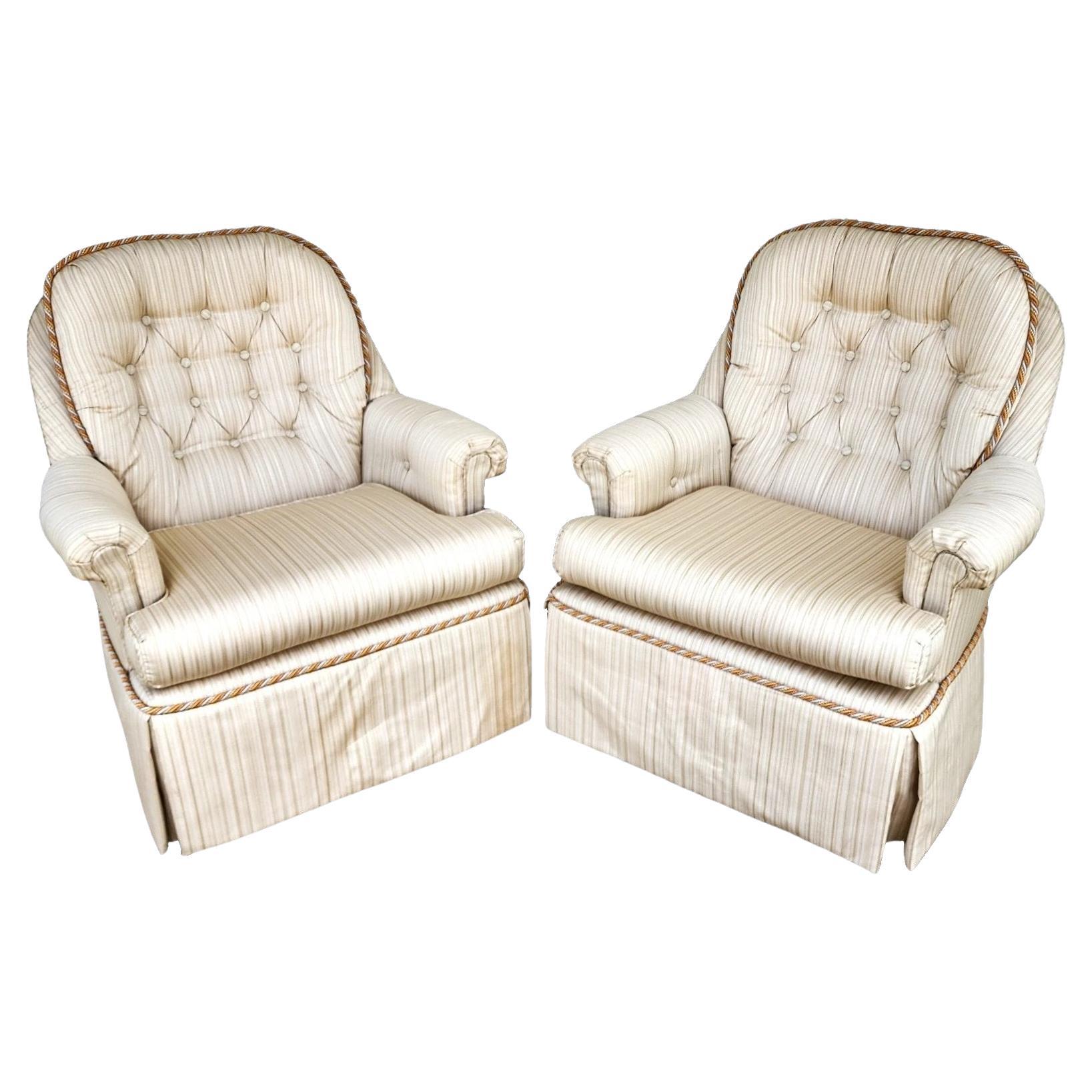 Vintage Club Chairs Swivel Rockers Set of 2 en vente