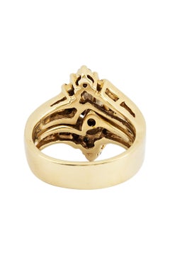 Vintage Cluster Bypass Diamond Ring 14k Yellow Gold