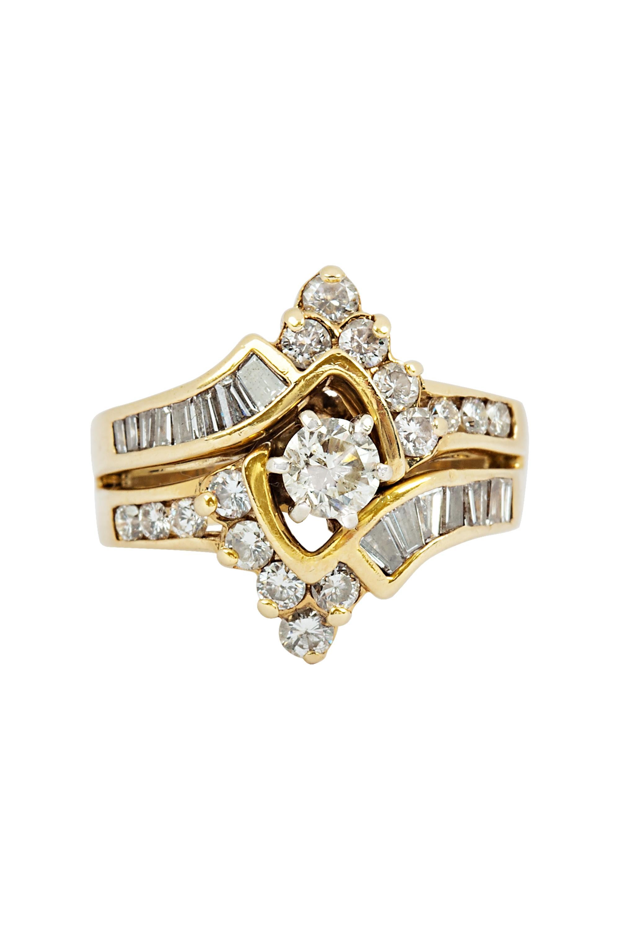 vintage 14k diamond cluster ring