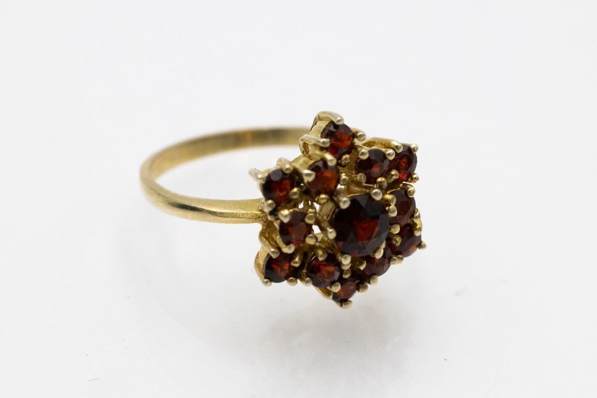 Vintage Cluster Granat Ring (Rundschliff) im Angebot