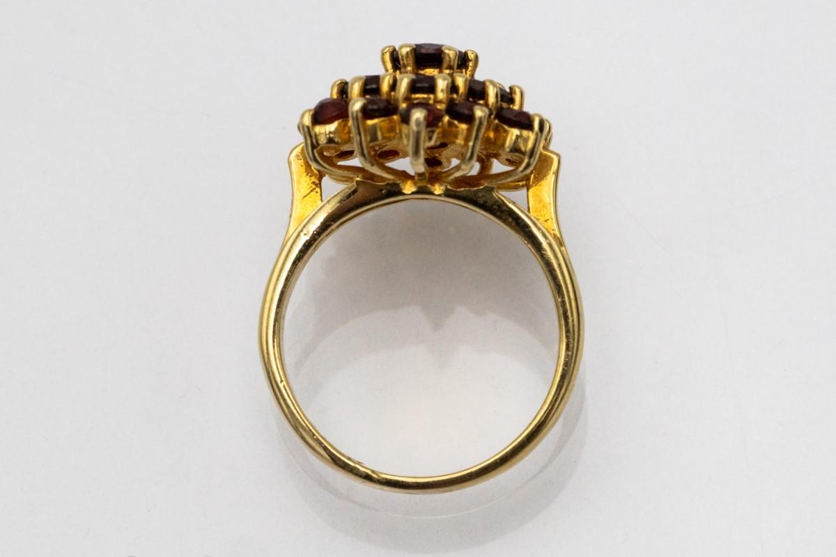 Vintage Cluster Granat Ring im Zustand „Gut“ im Angebot in Chorzów, PL