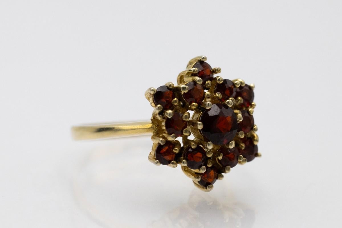 Vintage Cluster Granat Ring im Angebot 1