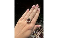 Vintage cluster gold ring with citrine and pearls.