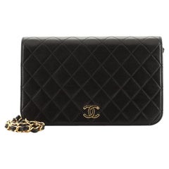 Vintage Clutch with Chain Quilted Leather Medium