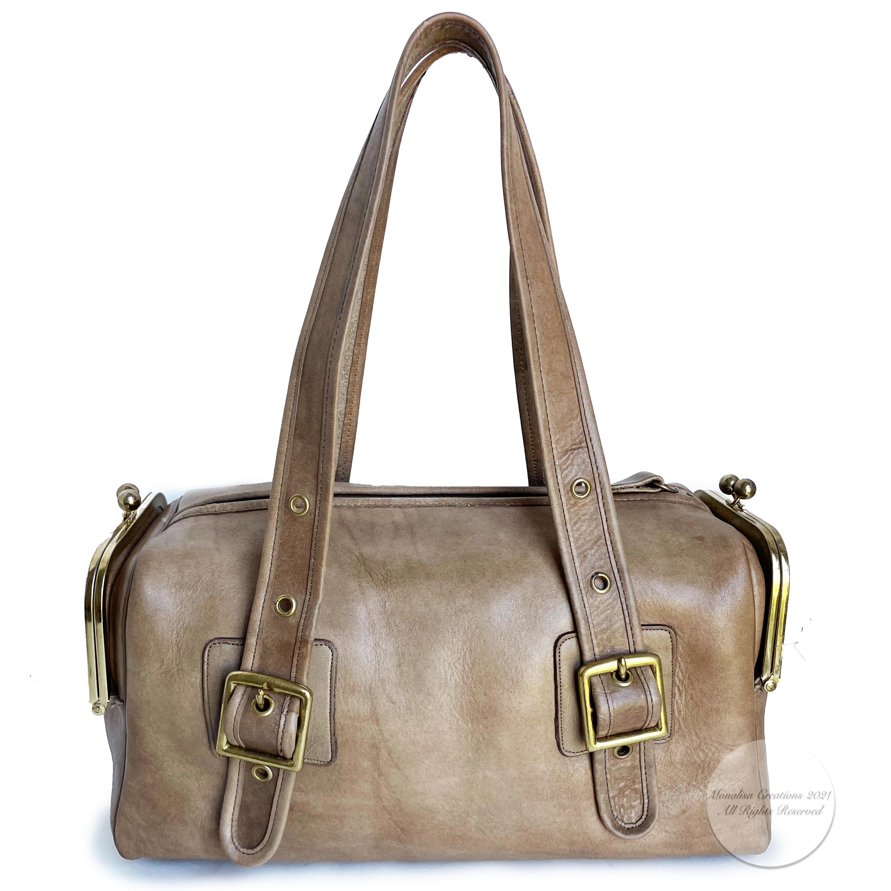 Vintage Coach Bag Bonnie Cashin RFD Mail Box Tote Putty Leather 70s Pre Creed 1