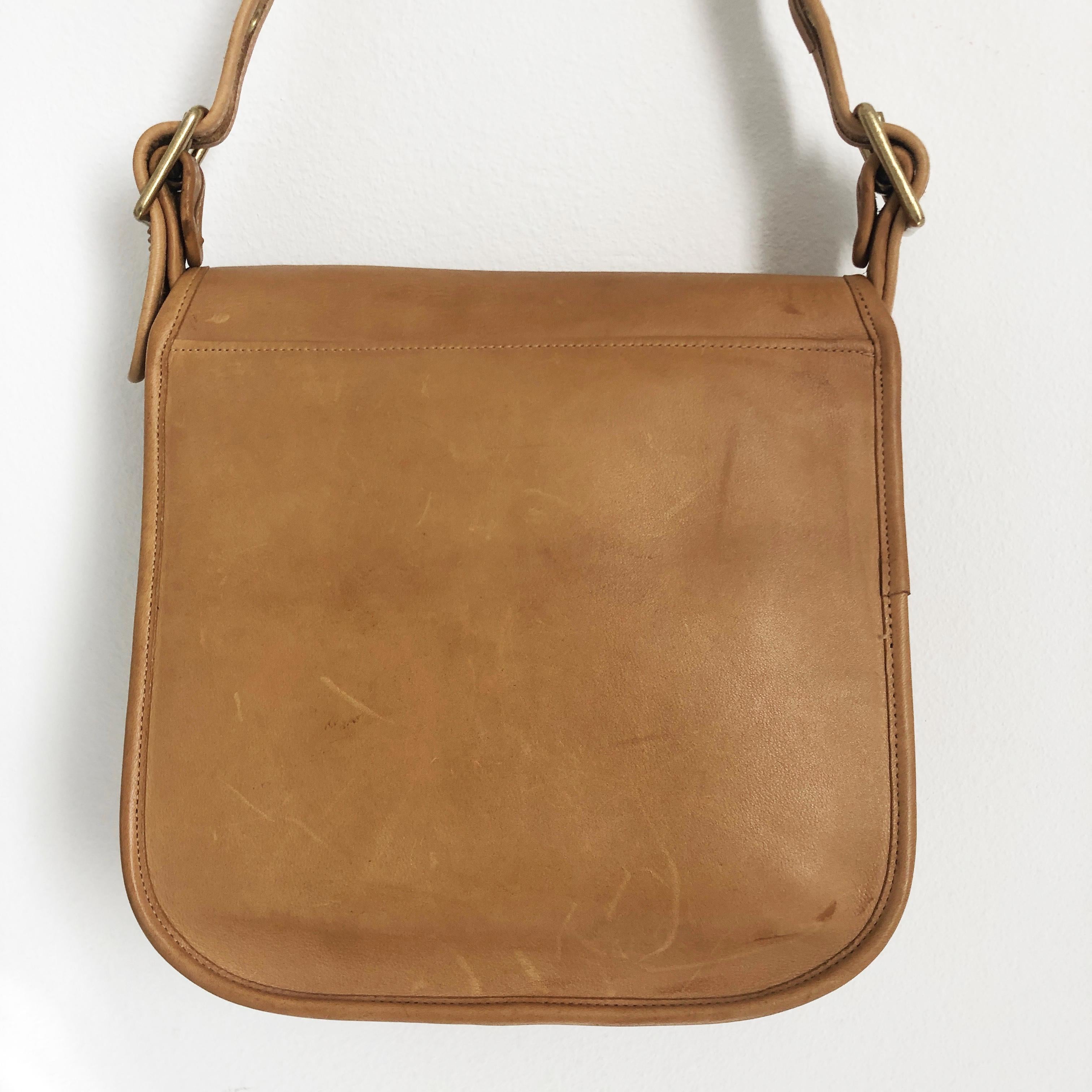 Women's or Men's Vintage Coach Bag Large Courier NYC Bag Saddle Tan HTF Bonnie Cashin Era