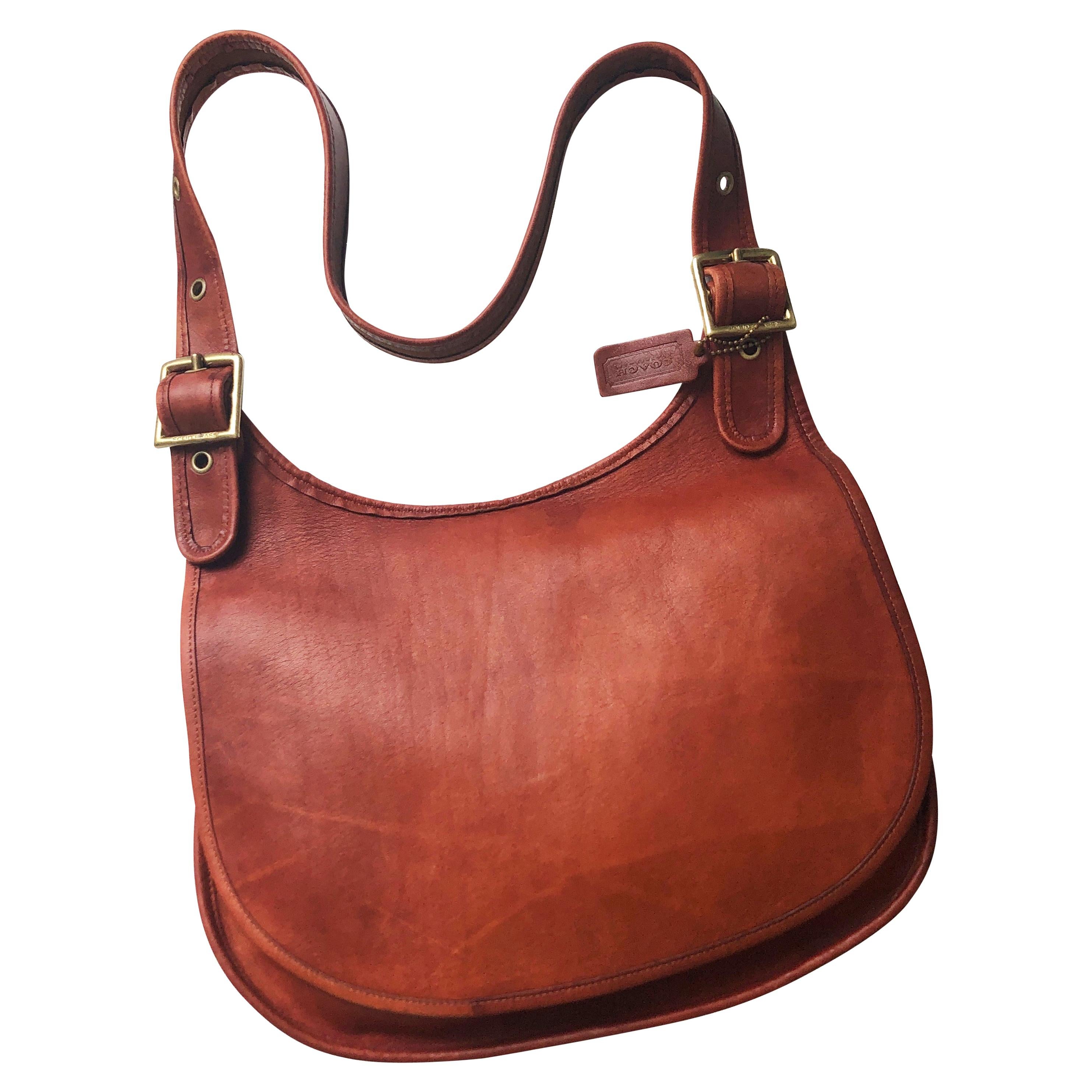 Vintage Coach Bag Large Hippie Flap Leather Saddle Bag Bonnie Cashin 