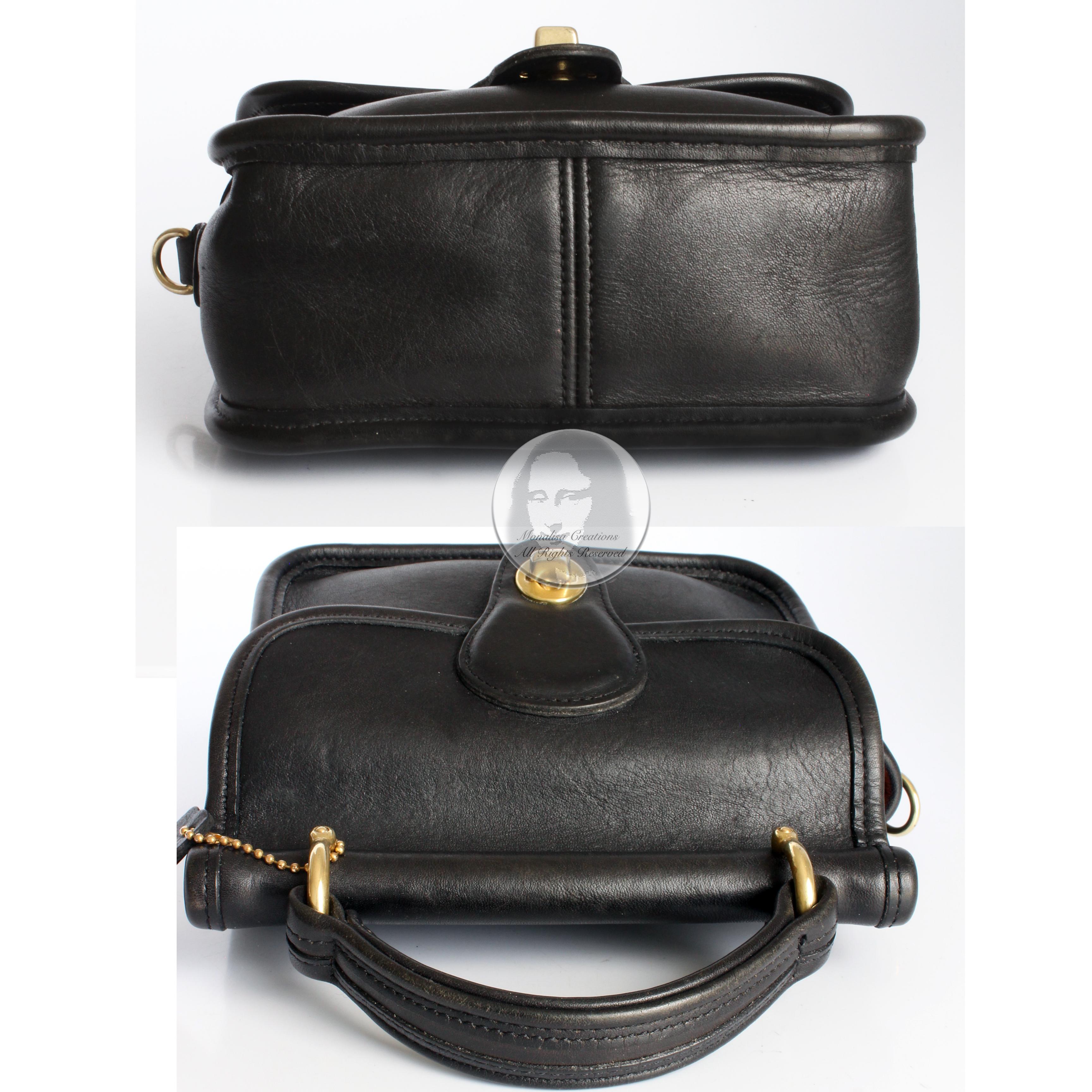 Vintage Coach Bag Winnie Top Handle Mini Willis #9023 Black Leather Crossbody 5
