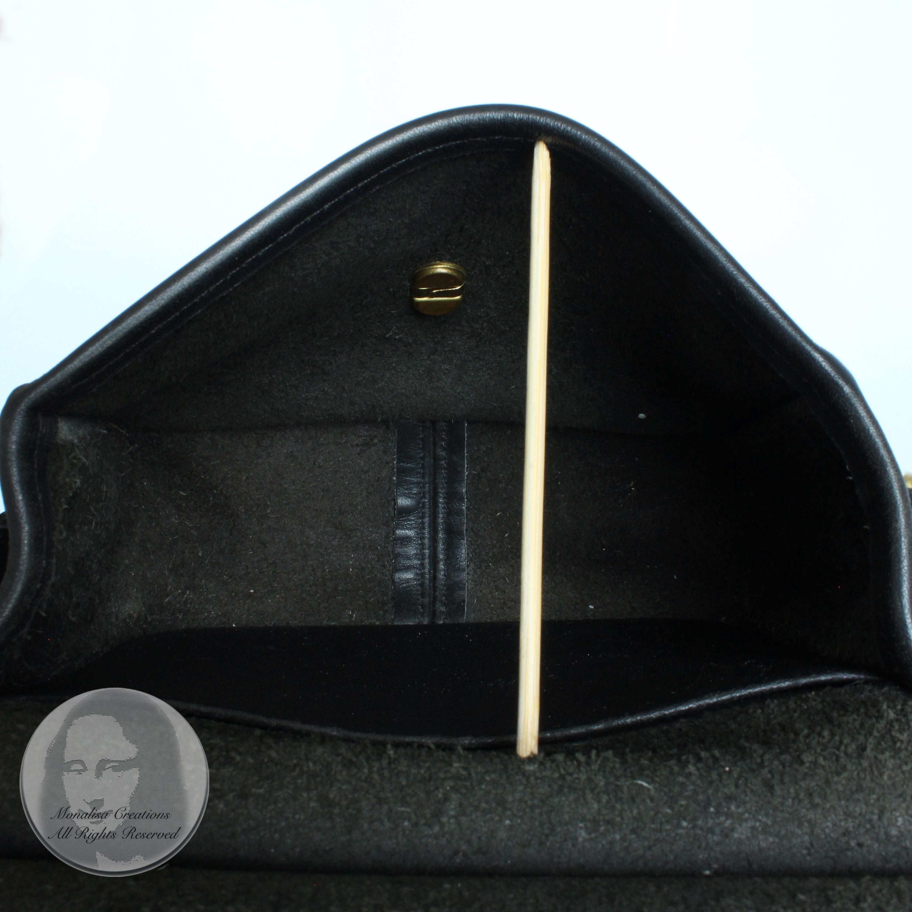 Vintage Coach Bag Winnie Top Handle Mini Willis #9023 Black Leather Crossbody 6