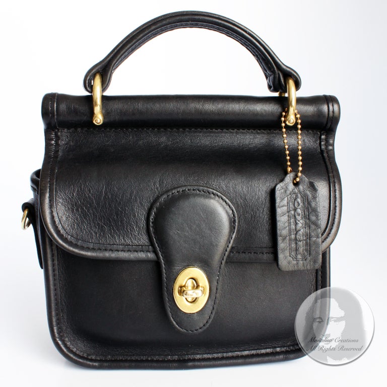 Vintage Coach Bag Winnie Top Handle Mini Willis #9023 Black Leather ...