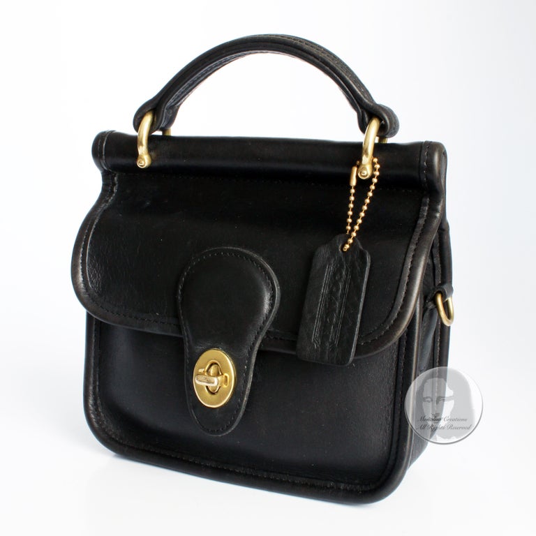Vintage Coach Bag Winnie Top Handle Mini Willis 9023 Black Leather