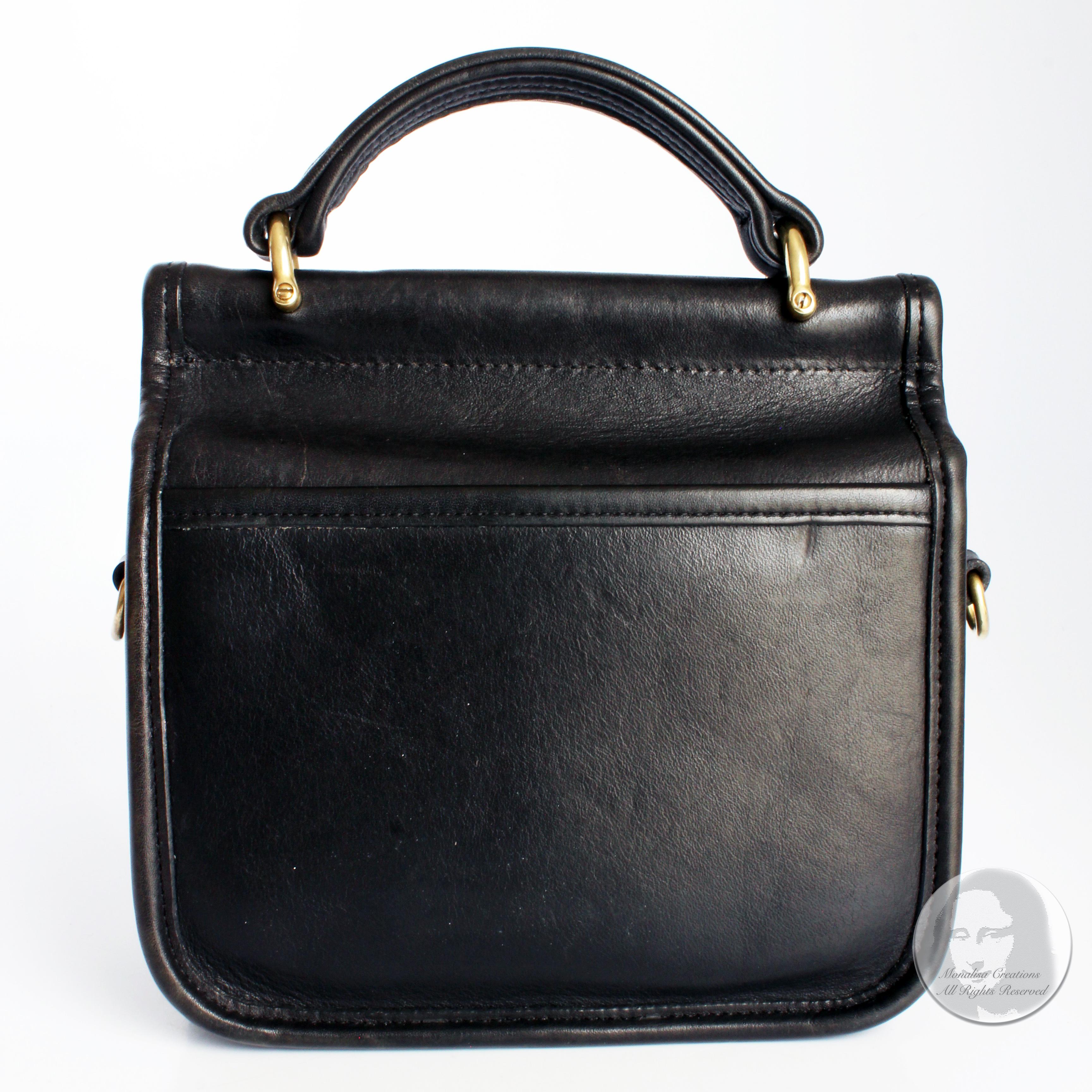 Vintage Coach Bag Winnie Top Handle Mini Willis #9023 Black Leather Crossbody 4