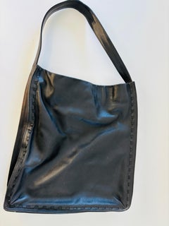 Vintage Coach Black Leather Shoulder Tote