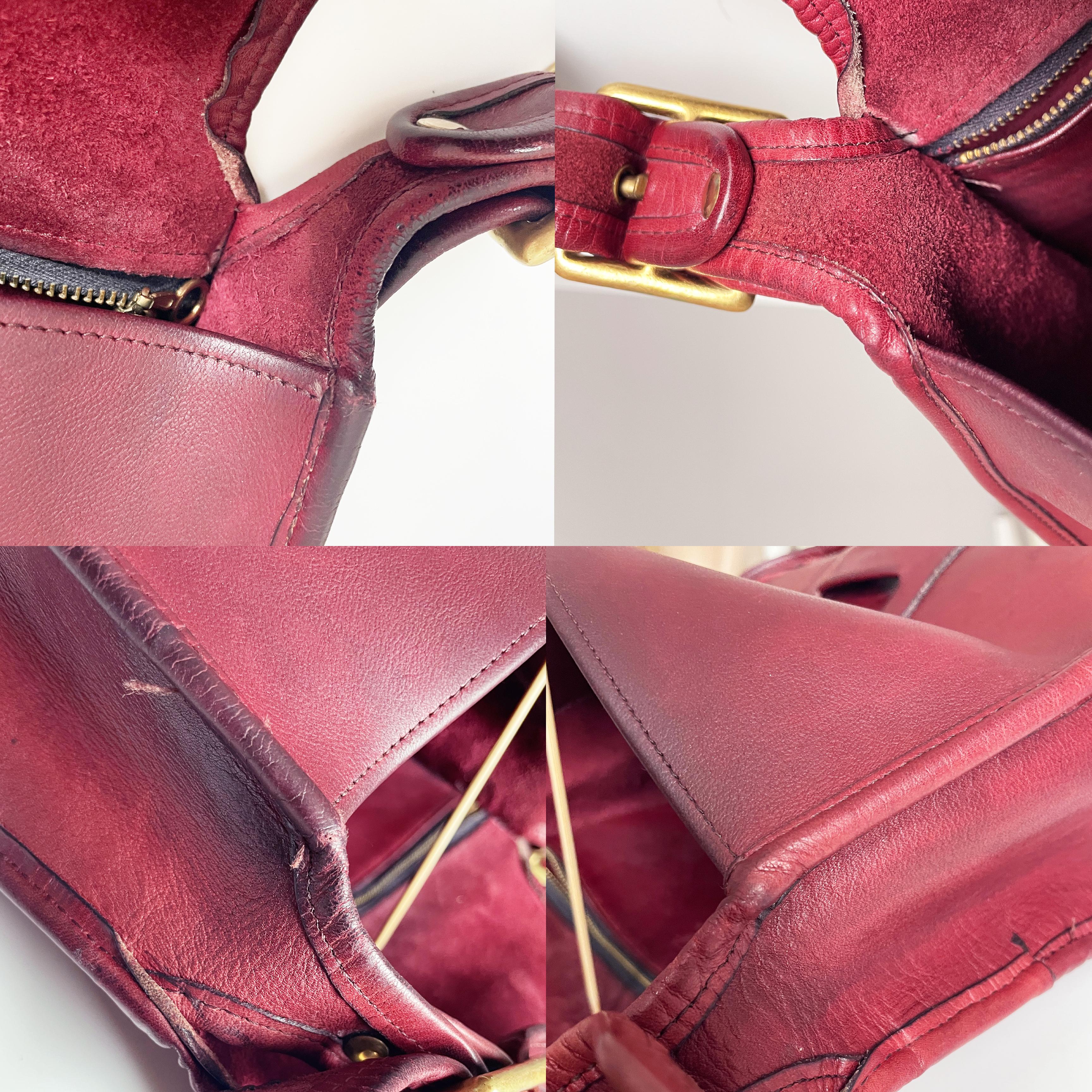 Vintage Coach Courier Bag Burgundy Leather Bonnie Cashin Design NYC Vintage 70s 6