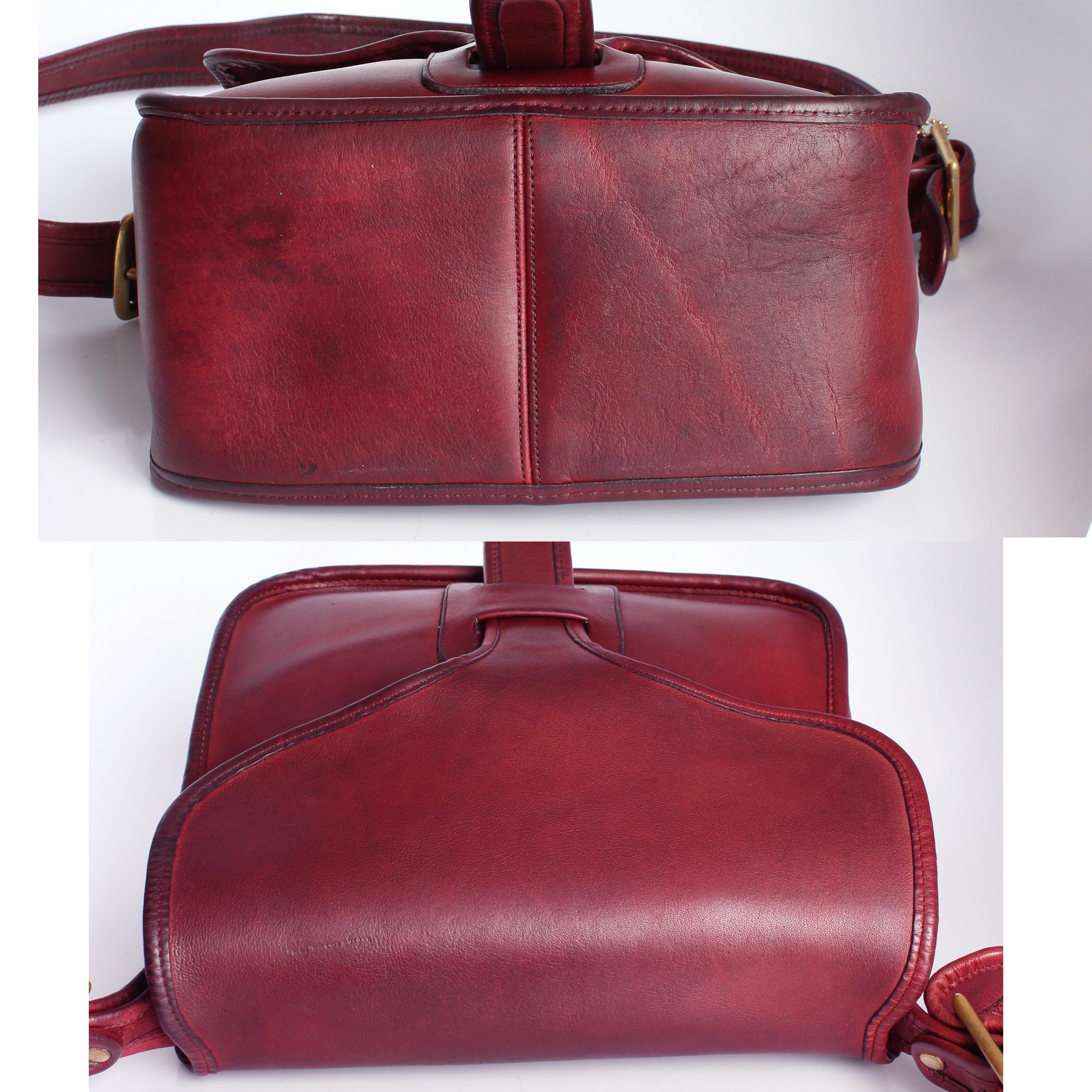 Vintage Coach Courier Bag Burgundy Leather Bonnie Cashin Design NYC Vintage 70s 3
