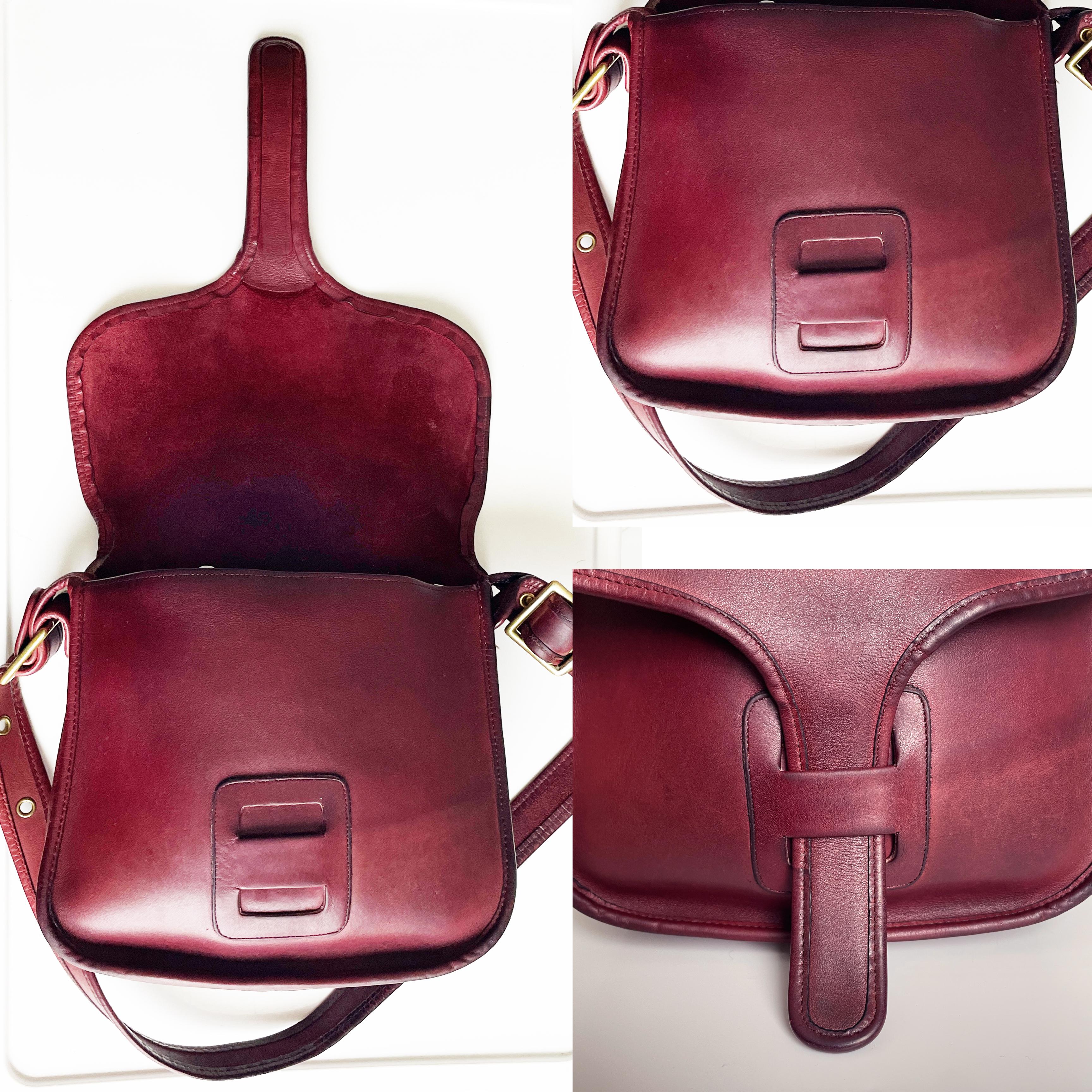 Vintage Coach Courier Bag Burgundy Leather Bonnie Cashin Design NYC Vintage 70s 4
