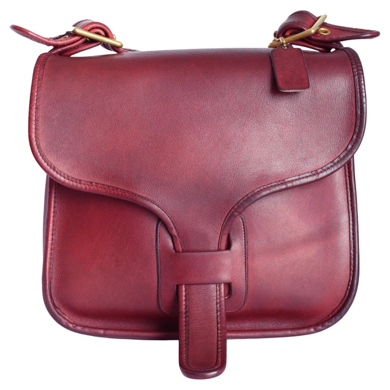 Vintage Coach Courier Bag Burgundy Leather Bonnie Cashin Design 